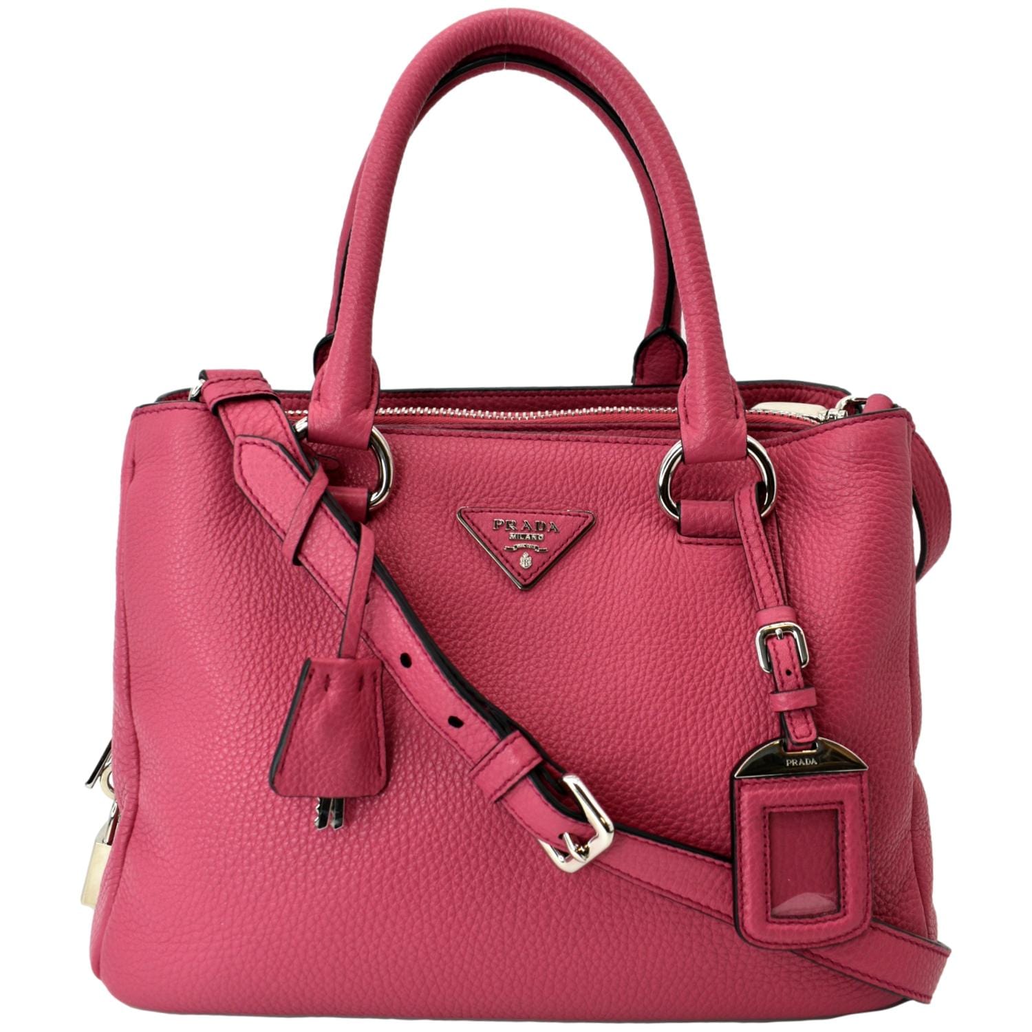 Zip Around Convertible Tote Shoulder Bag Leather Pink