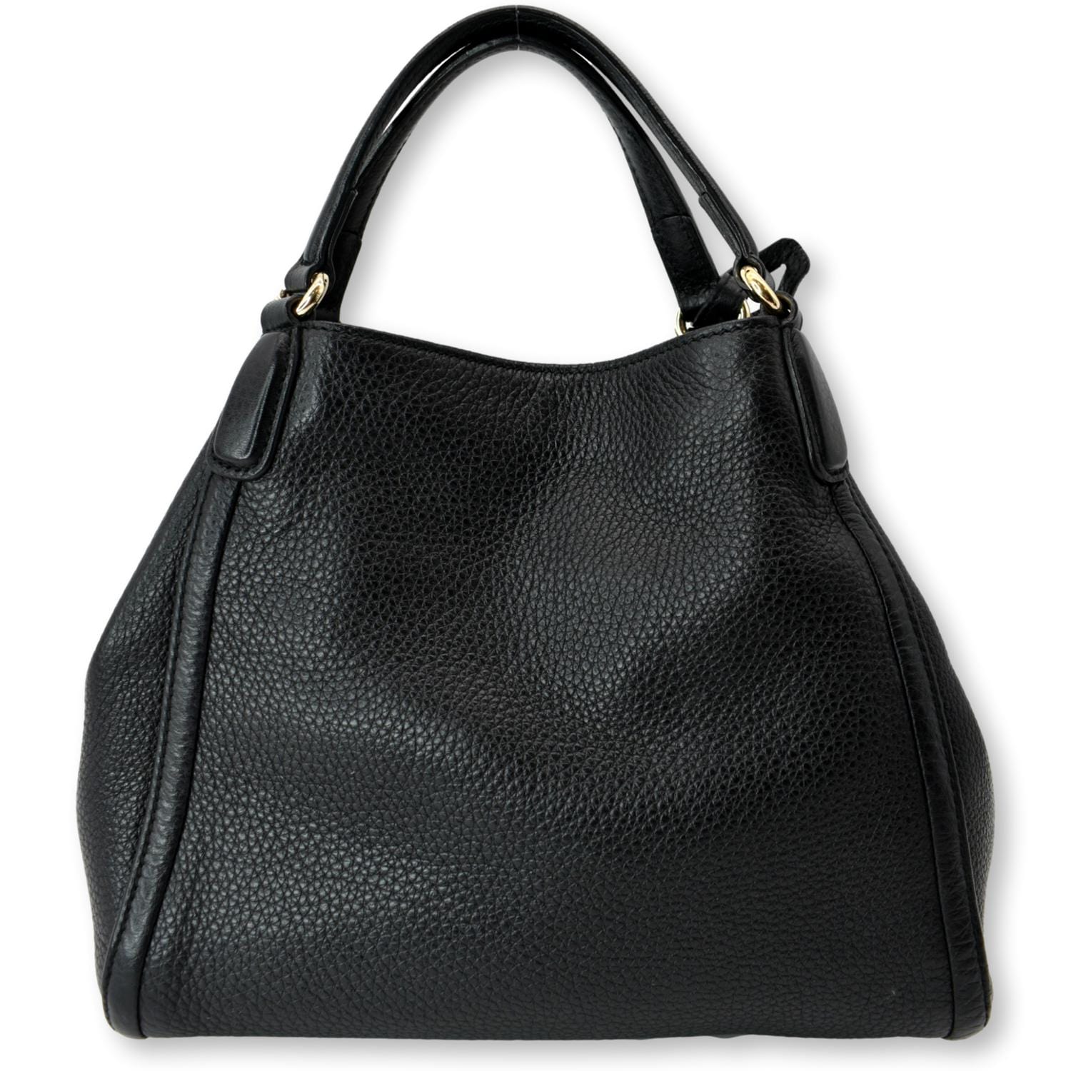 Gucci Soho Pebbled Shoulder Bag Leather Black