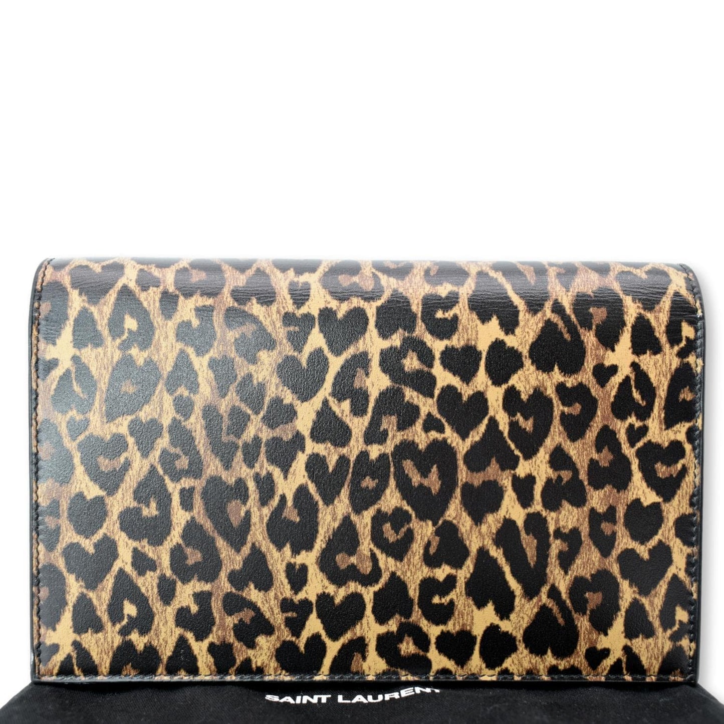 YSL Saint Laurent Yves Kate Leopard Print Shoulder Bag New Year Monogram Black