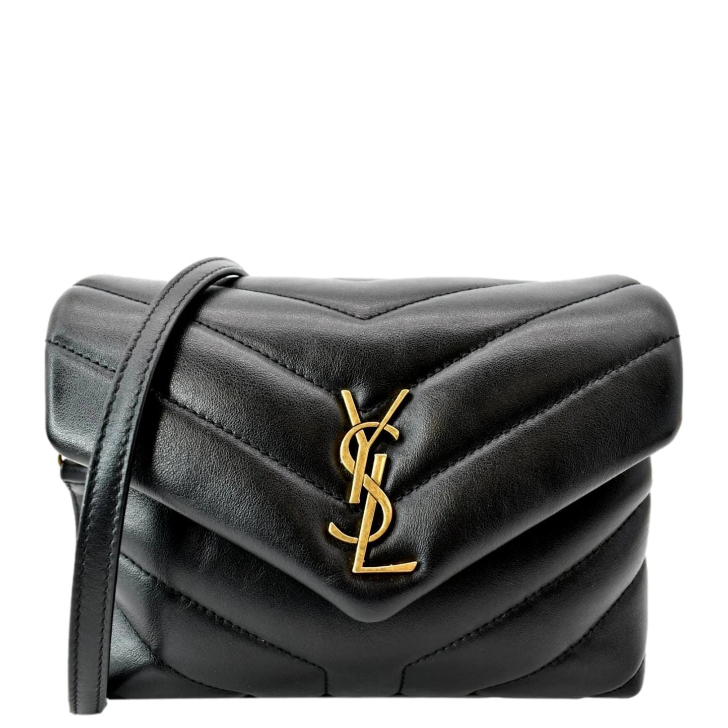 YSL Saint Laurent Yves Loulou Crossbody Bag Leather Matelasse Black Laurent Loulou Toy