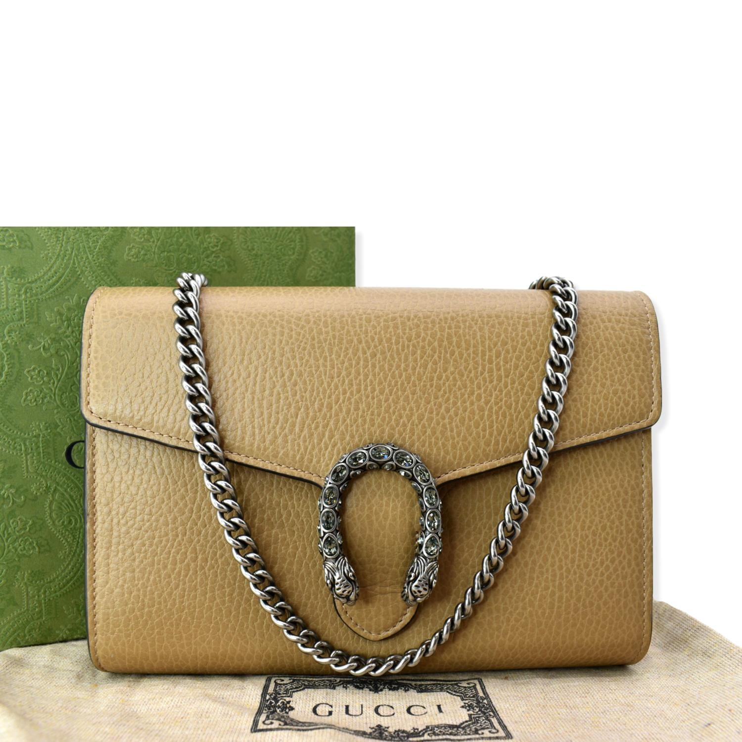 Gucci Dionysus Chain Shoulder Bag Leather Tan