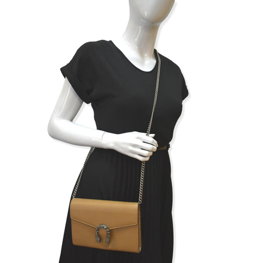 Gucci Dionysus Chain Shoulder Bag Leather Tan