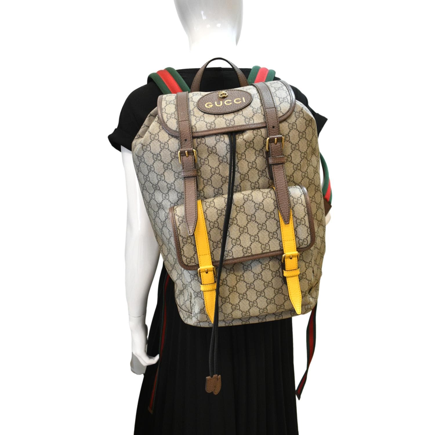 Gucci Soft Supreme Backpack Bag Canvas Beige Backpack 473869