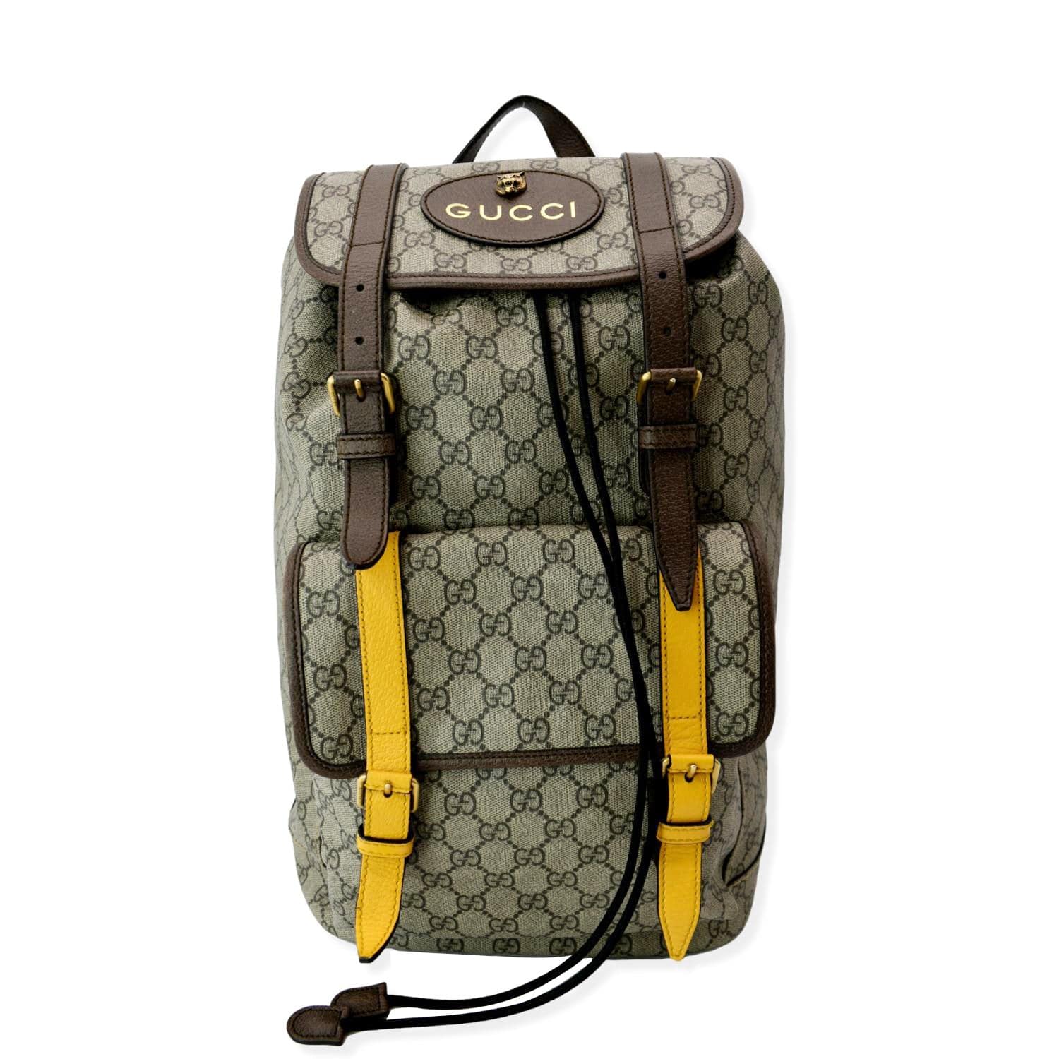 Gucci Soft Supreme Backpack Bag Canvas Beige