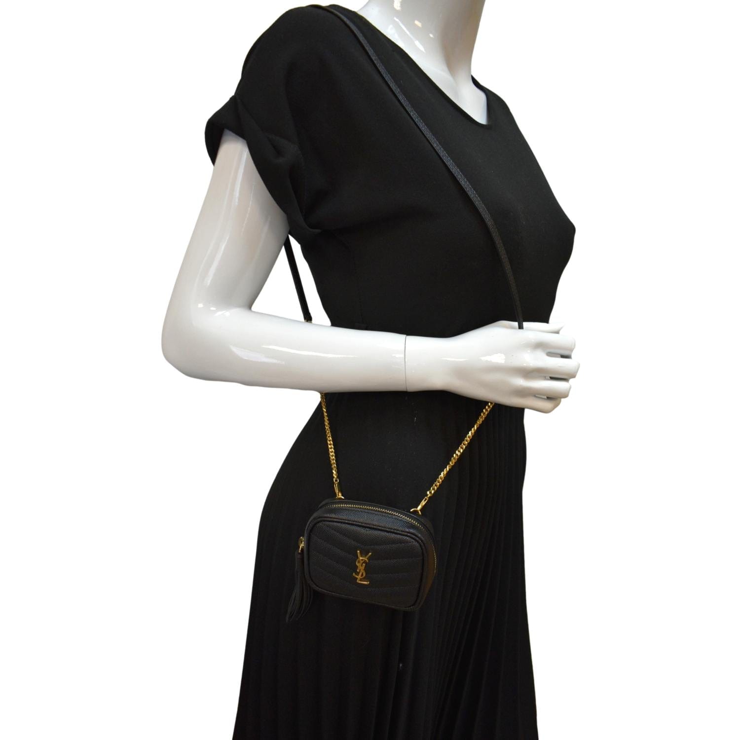 YSL Saint Laurent Saint Lou Crossbody Bag Leather Black