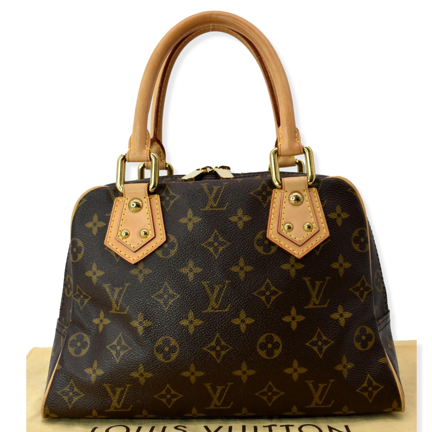 Louis Manhattan Pm Satchel Bag Canvas Monogram Travel Bag