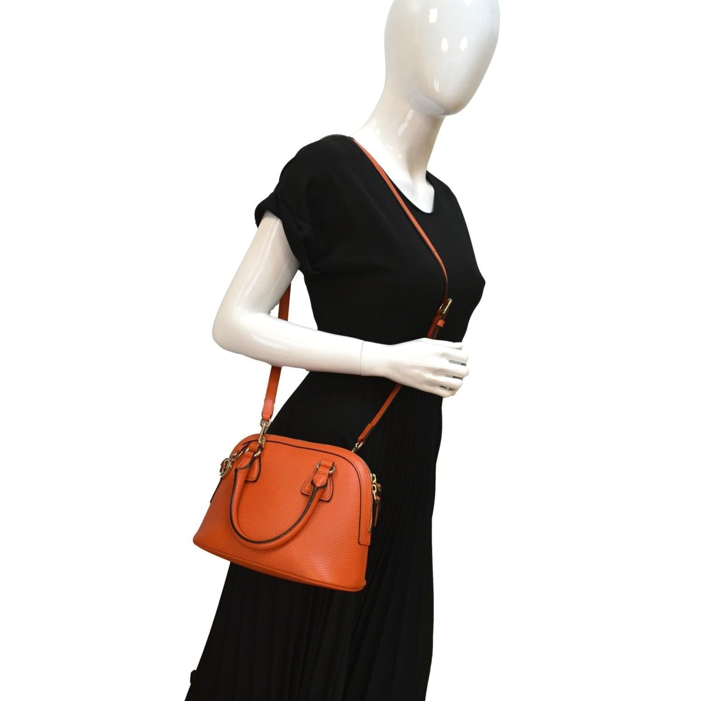 Gucci Dome Crossbody Bag Orange Leather Small