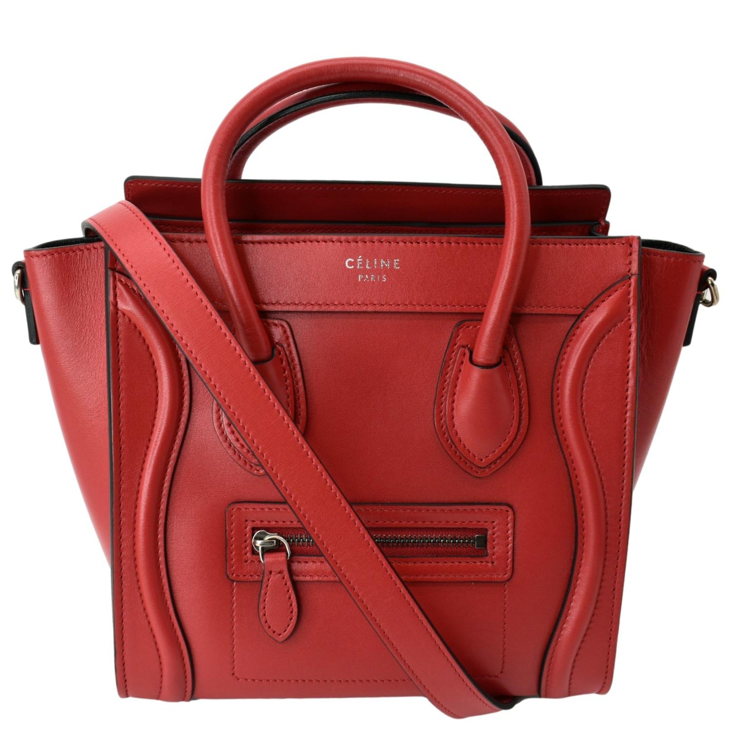 Nano Luggage Shoulder Bag Leather Red
