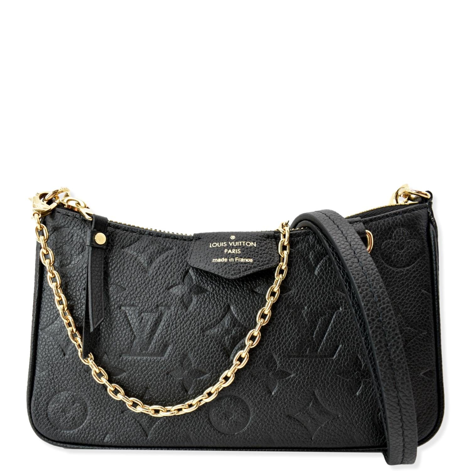 Louis Easy Pouch On Strap Empreinte Shoulder Monogram Black Shoulder Bag
