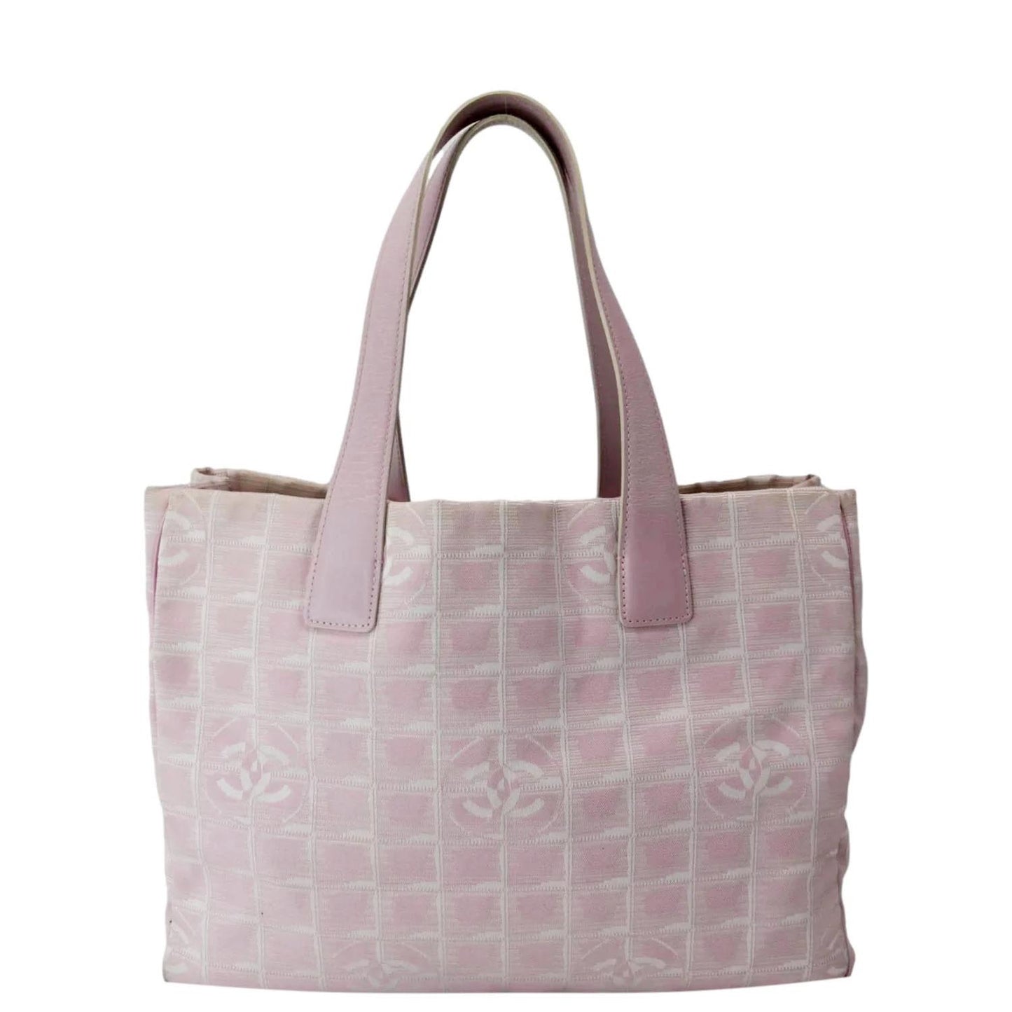 Chanel CC Logo Line Nylon Light Pink Travel Bag