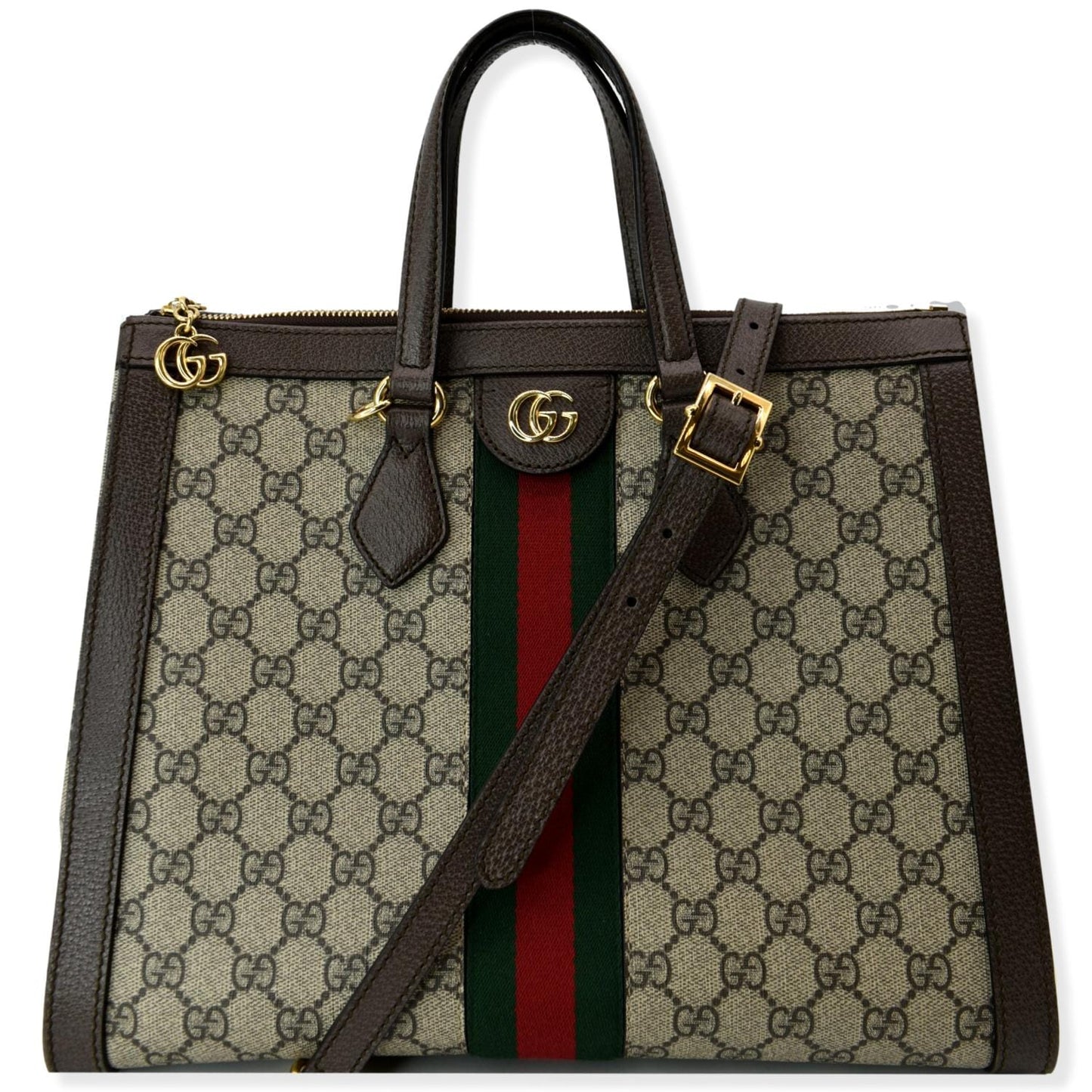 Gucci Ophidia Supreme Tote Shoulder Bag Beige Medium