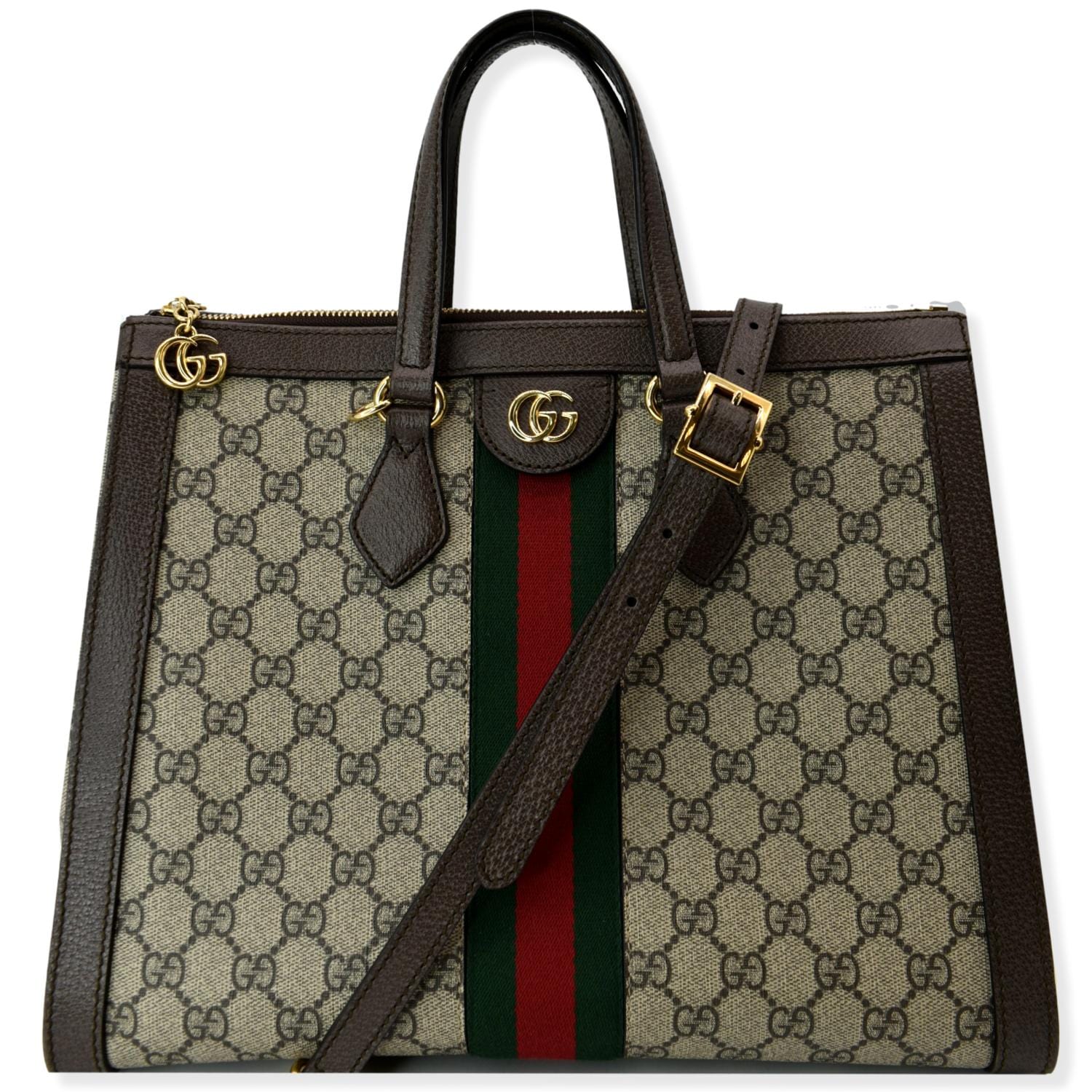 Gucci Ophidia Supreme Tote Shoulder Bag Beige Medium