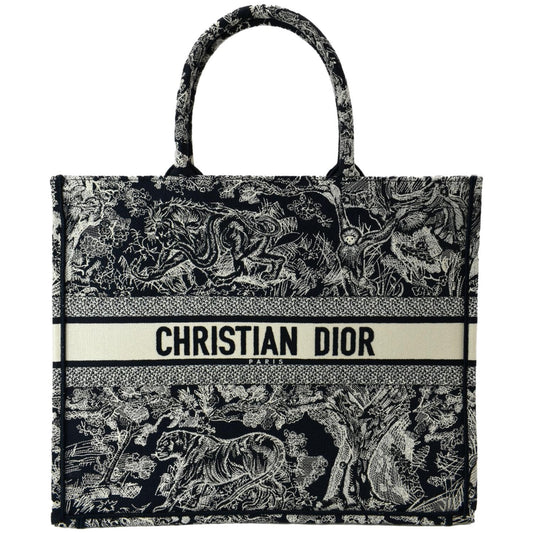 Dior Book Toile De Jouy Reverse Embroidery Tote Blue Medium Tote Bag
