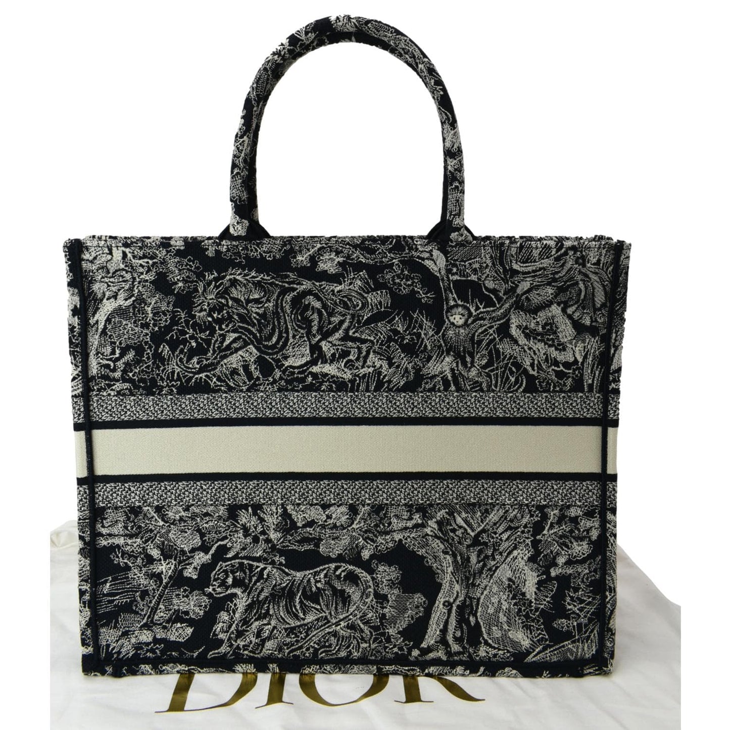 Dior Book Toile De Jouy Reverse Embroidery Tote Blue Medium Tote Bag