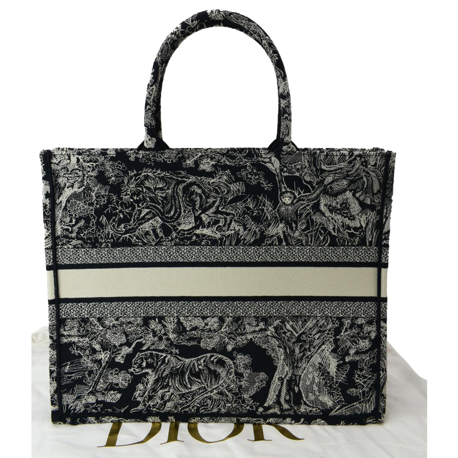 Dior Book Toile De Jouy Reverse Embroidery Tote Blue Medium Tote Bag