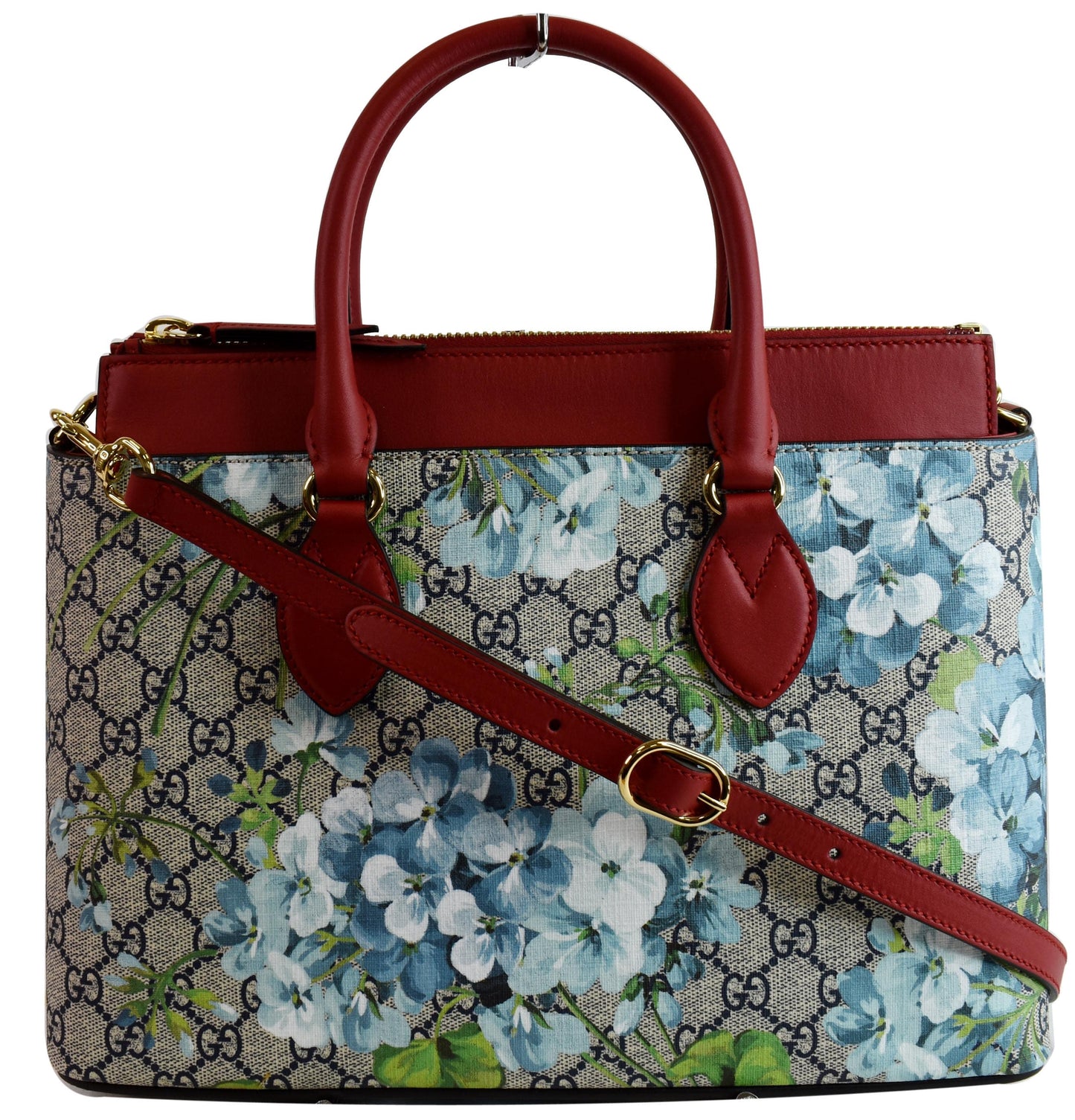 Gucci Blooms Floral Supreme Satchel Bag Leather Canvas Shoulder Bag