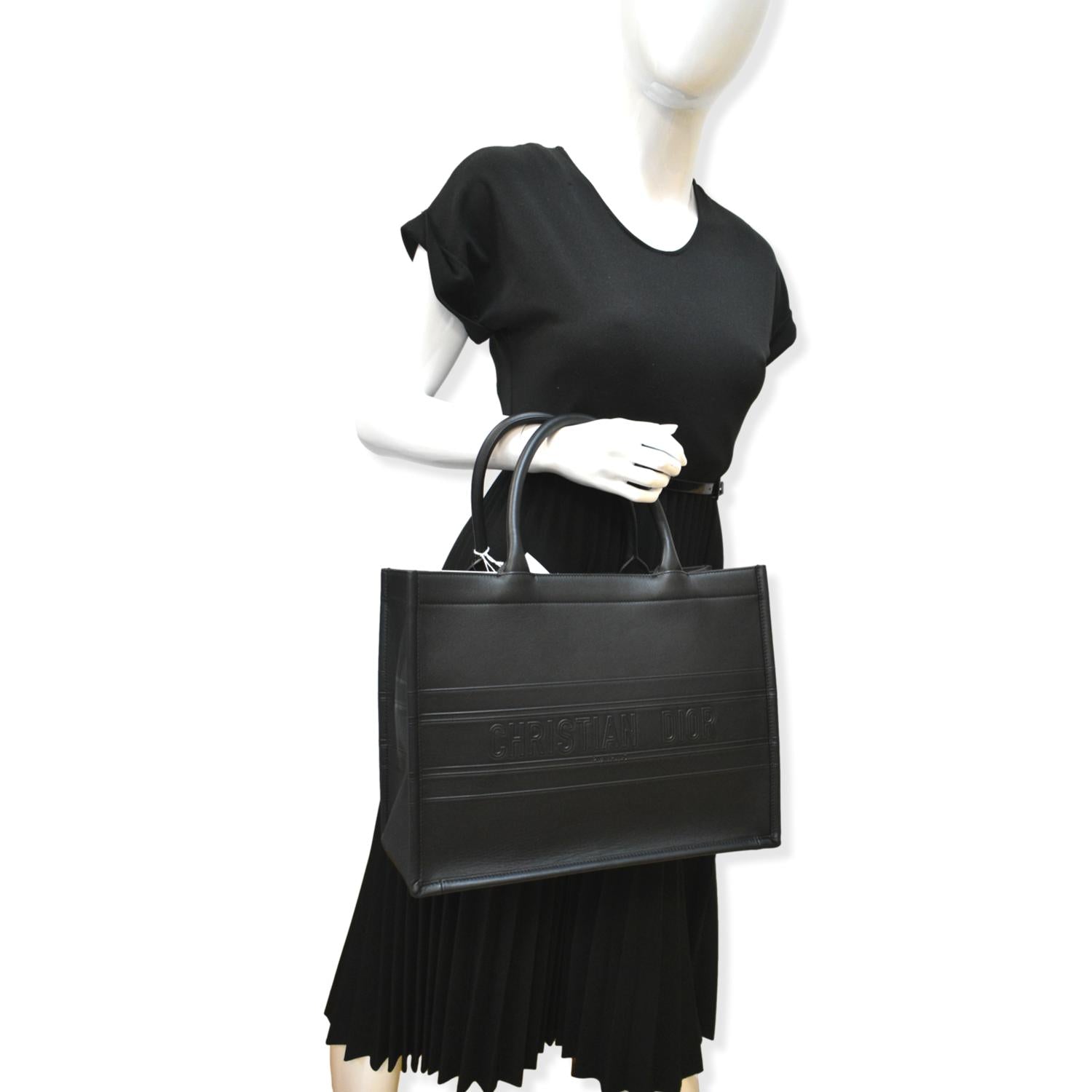 Dior Book Calfskin Tote Bag Black Medium