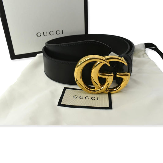 Gucci Double Buckle Belt Handbag Leather Black Accessory G Belt