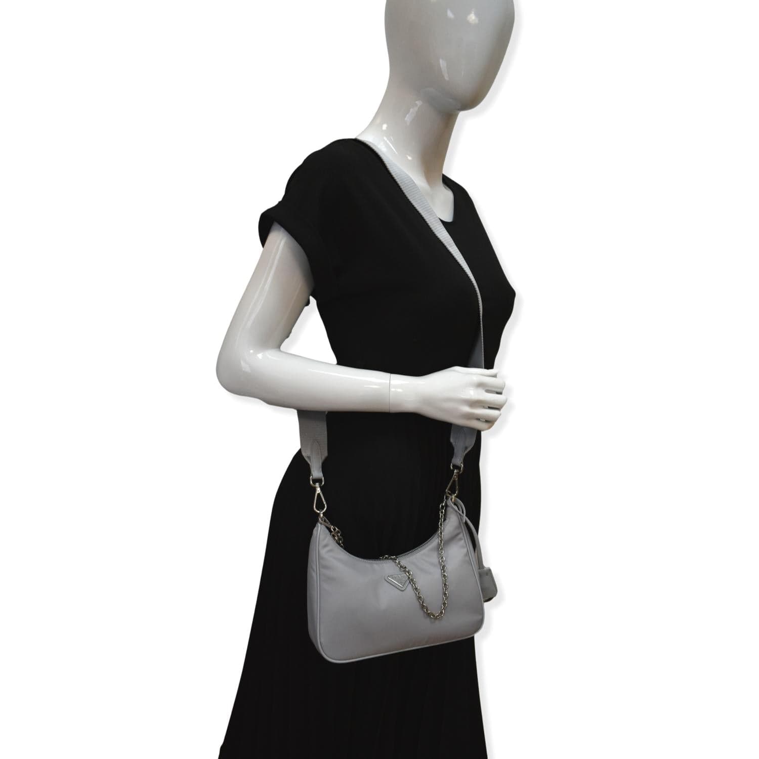Prada Re Edition Shoulder Bag Grey Hot Deals Nylon Gray