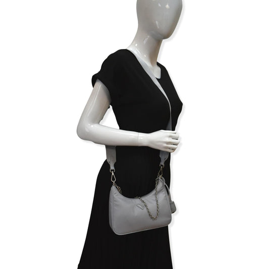Prada Re Edition Shoulder Bag Grey Hot Deals Nylon Gray
