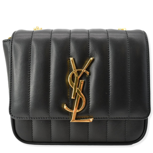 YSL Saint Laurent Saint Vicky Small Chain Crossbody Bag Leather Monogram