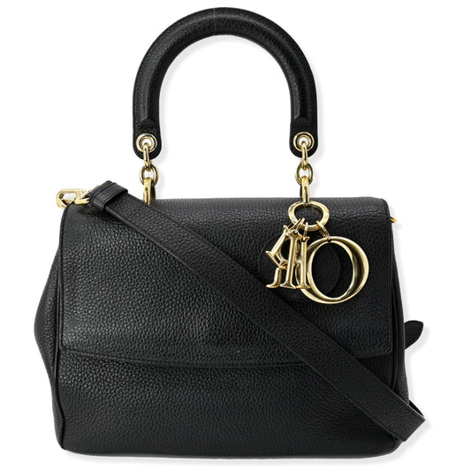 Dior Be Flap Shoulder Bag Leather Black