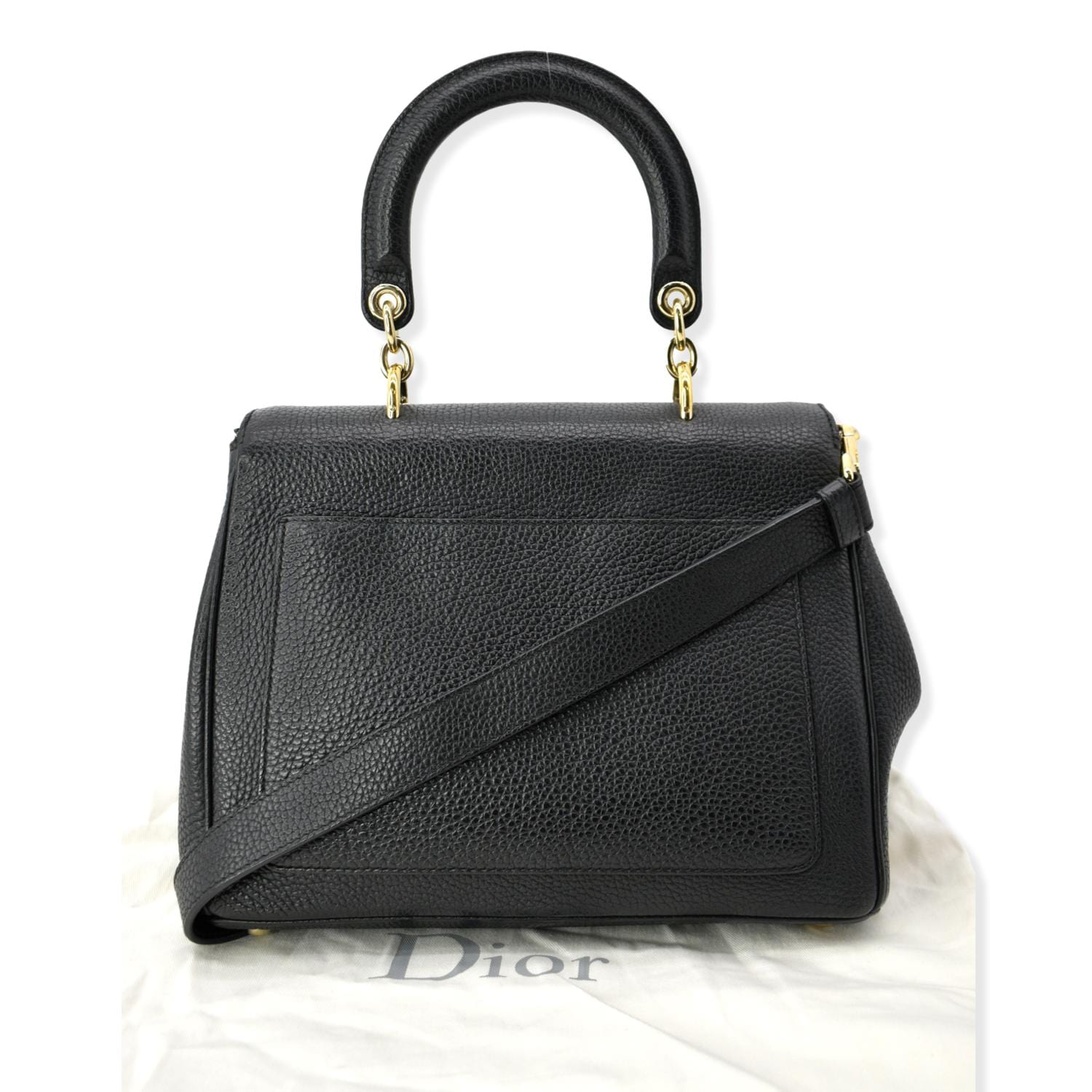 Dior Be Flap Shoulder Bag Leather Black