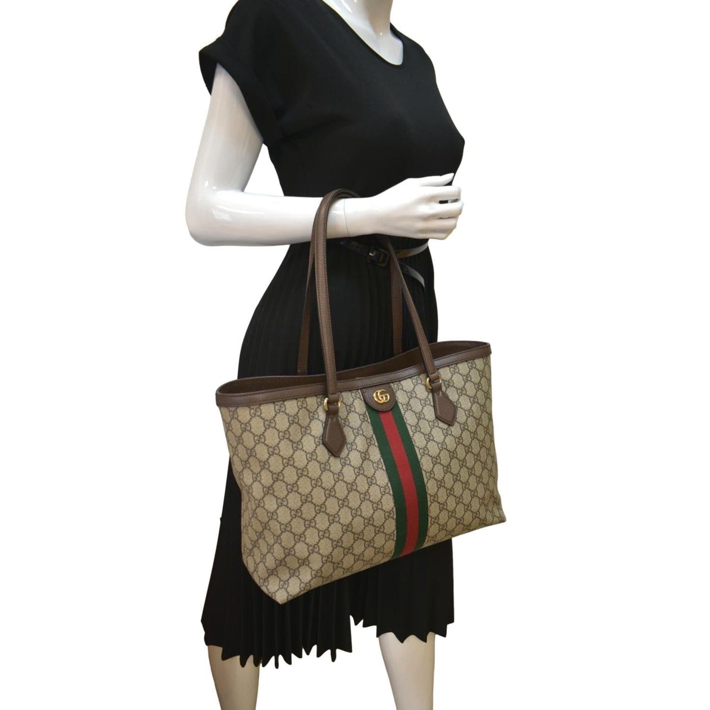 Gucci Ophidia Supreme Tote Bag Canvas Beige Medium 631685