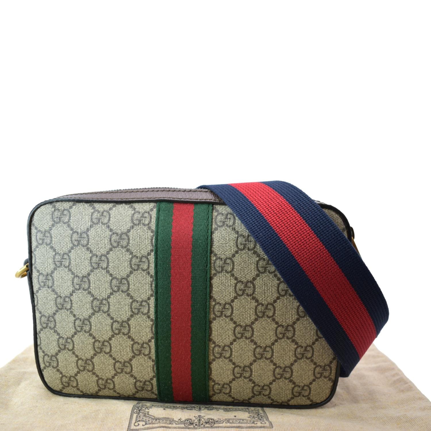 Gucci Ophidia Supreme Crossbody Bag Canvas Beige