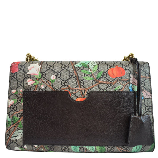 Gucci Tian Padlock Supreme Shoulder Bag Off Leather Beige