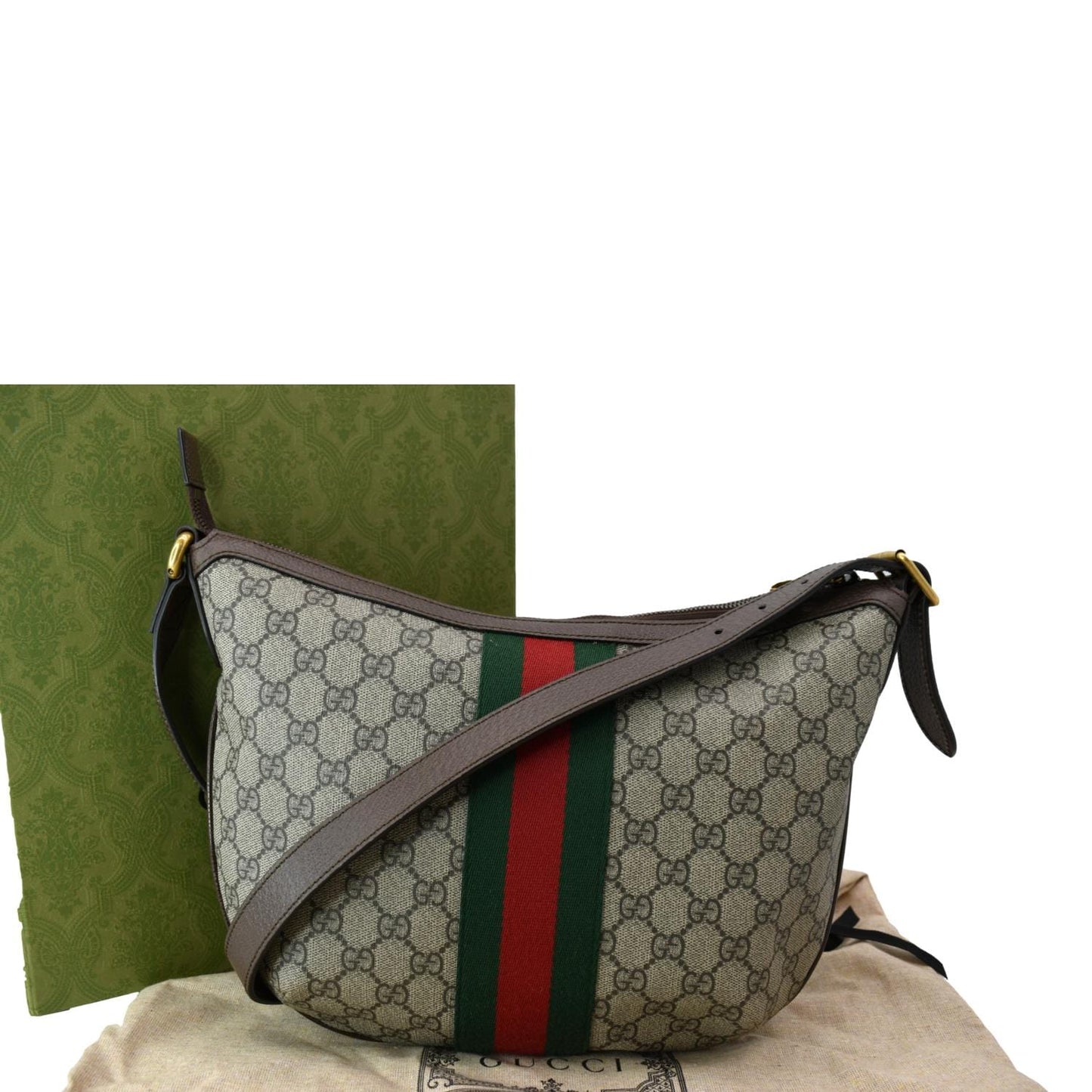 Gucci Ophidia Supreme Shoulder Bag Canvas Beige