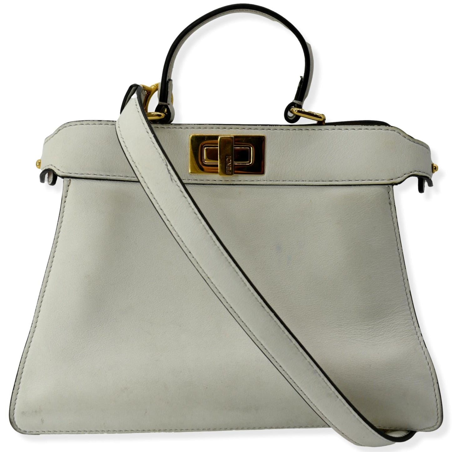 Fendi Peekaboo Iseeu Tote Bag Leather White Small