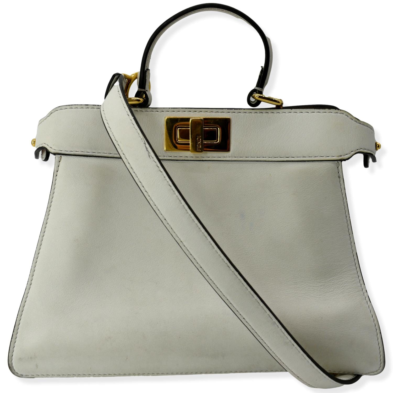 Fendi Peekaboo Iseeu Tote Bag Leather White Small