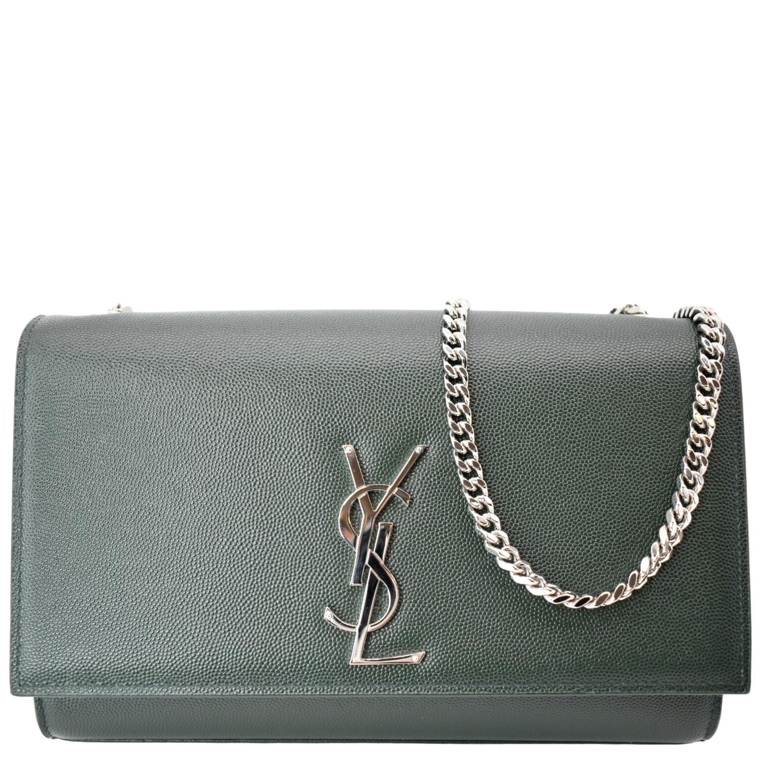 YSL Saint Laurent Yves Kate Crossbody Bag Leather Green Medium