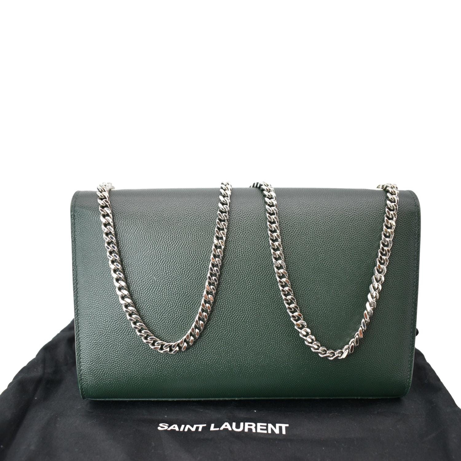 YSL Saint Laurent Yves Kate Crossbody Bag Leather Green Medium