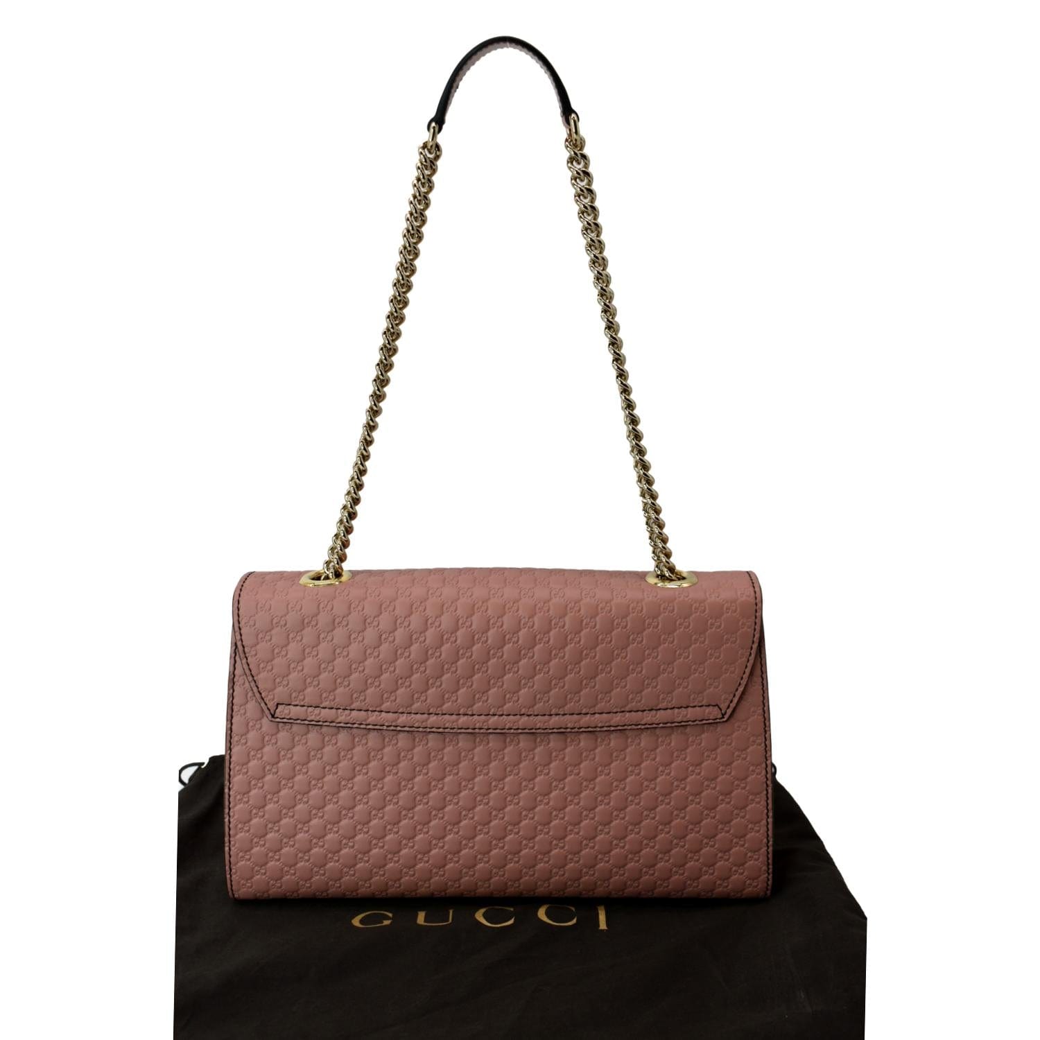 Gucci Emily ssima Chain Shoulder Bag Light Leather Pink