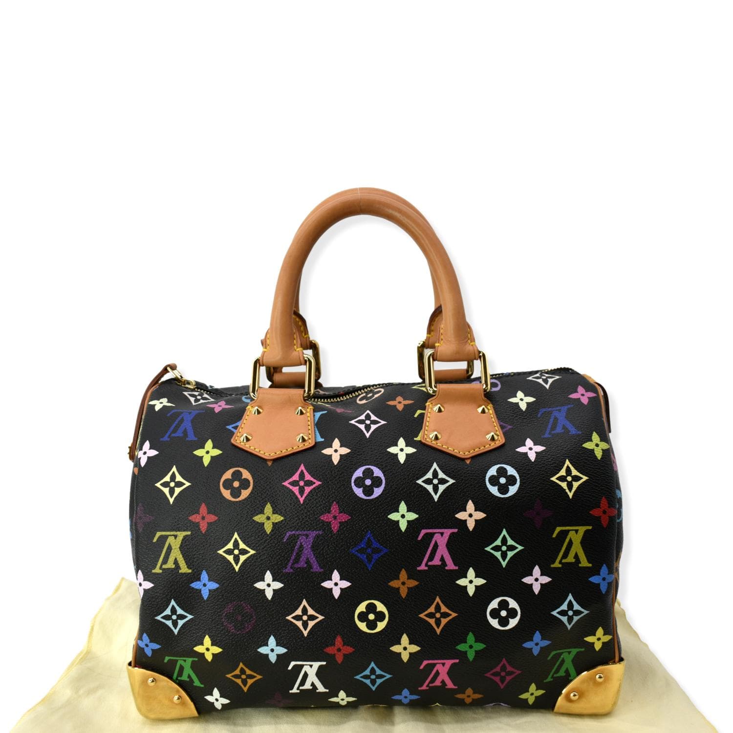 Louis Speedy Multicolor Satchel Bag Canvas Monogram Travel Bag