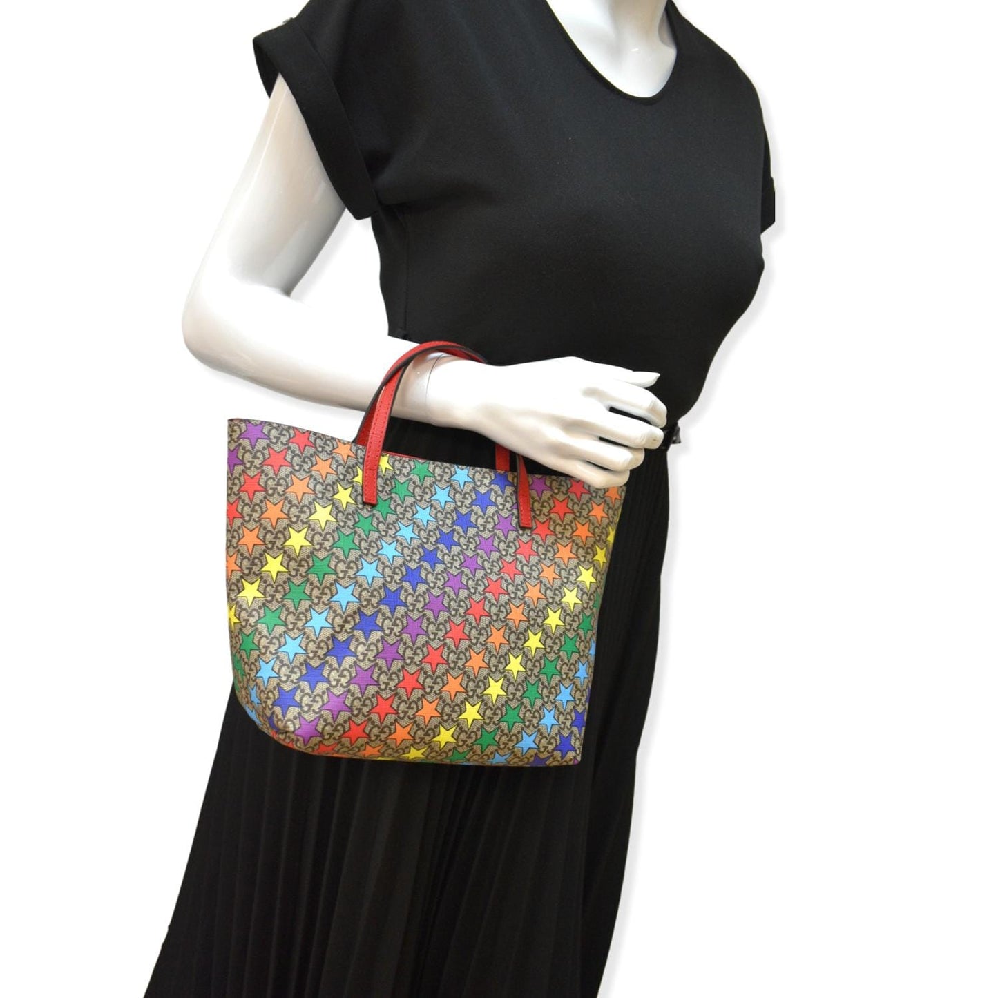 Gucci Children Rainbow Star Supreme Tote Bag Multicolor Canvas