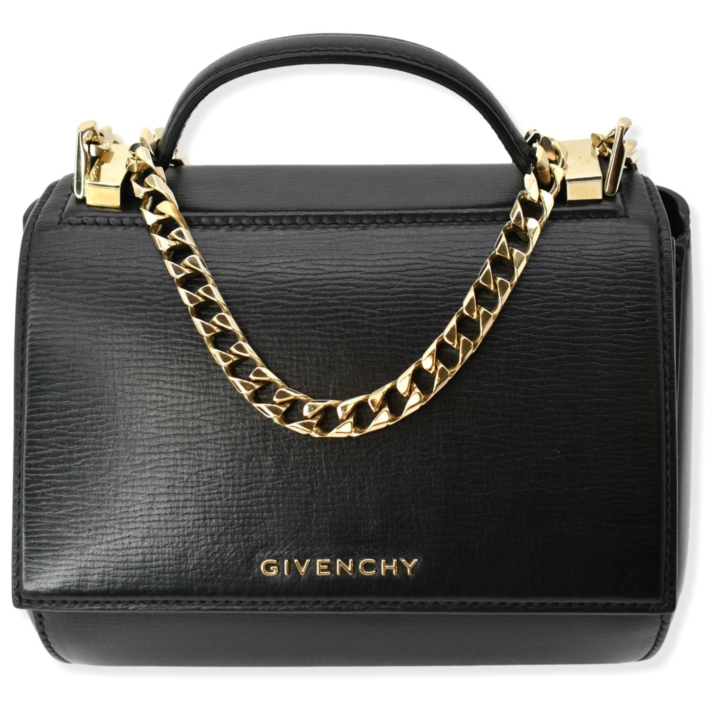 Givenchy Pandora Box Chain Crossbody Bag Leather Black