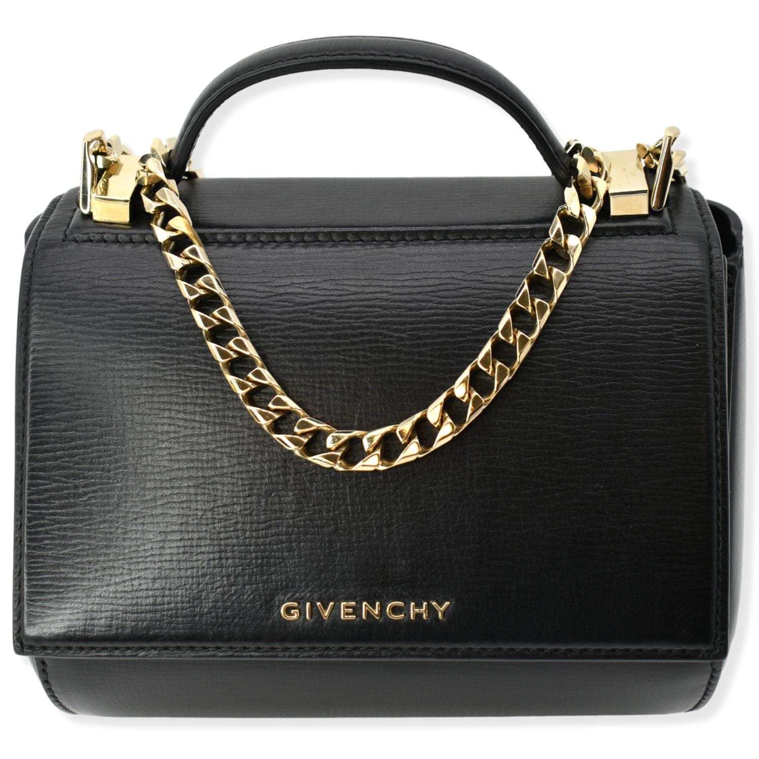 Givenchy Pandora Box Chain Crossbody Bag Leather Black