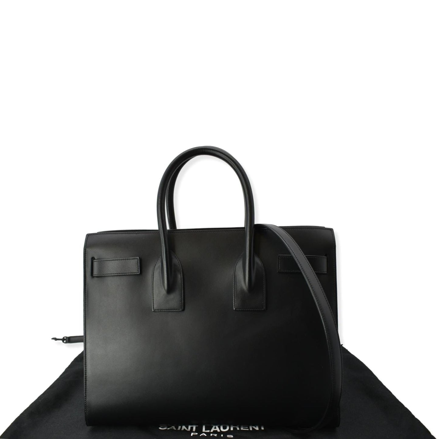 YSL Saint Laurent Yves Sac De Jour Shoulder Bag Leather Black