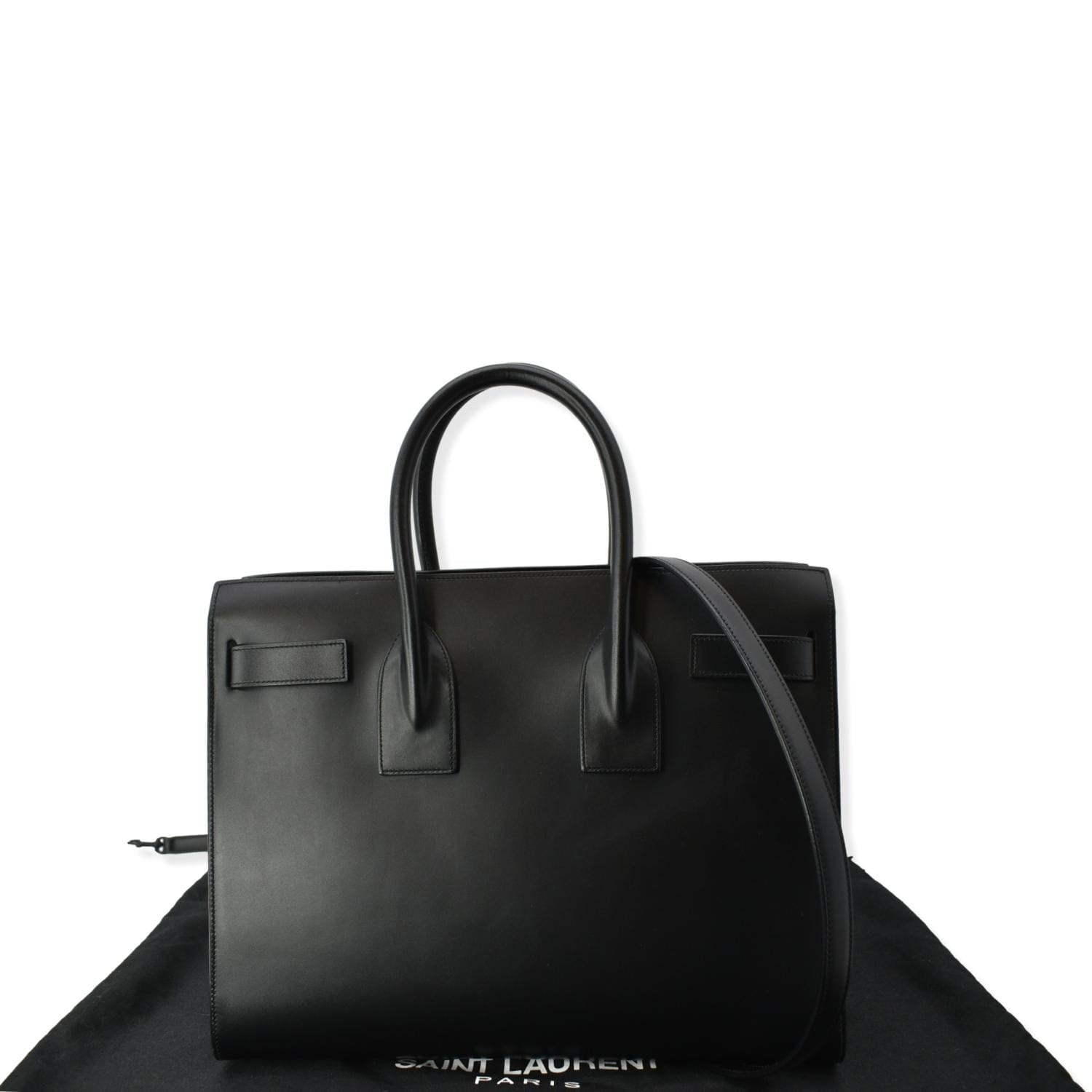 YSL Saint Laurent Yves Sac De Jour Shoulder Bag Leather Black
