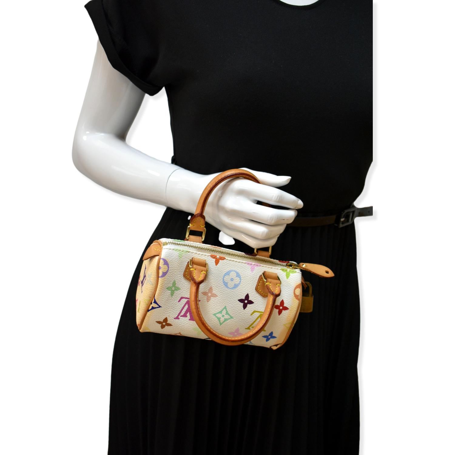 Louis Nano Murakami Speedy Satchel Bag Multicolor Monogram Travel Bag