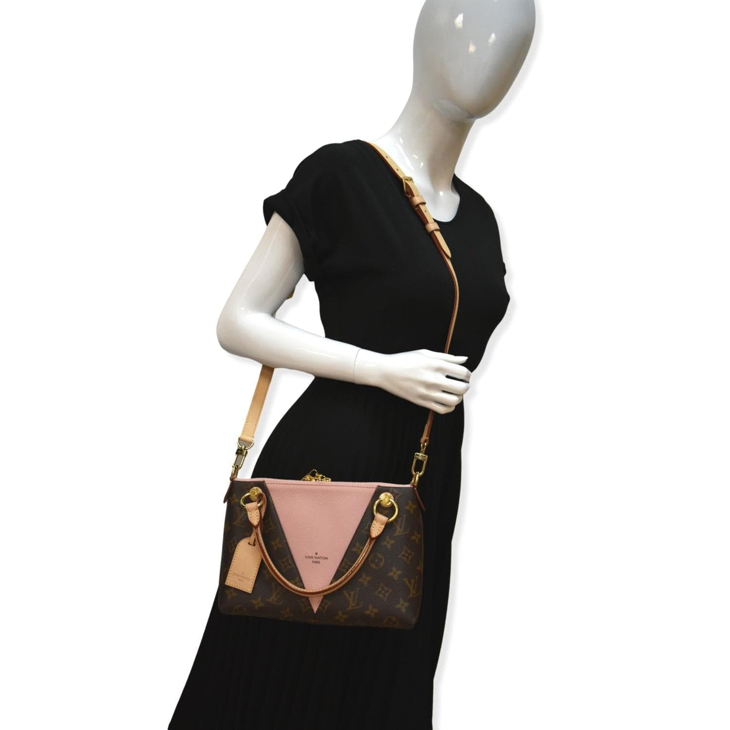 Louis Tote Bb Shoulder Bag Rose Poudre Canvas Monogram