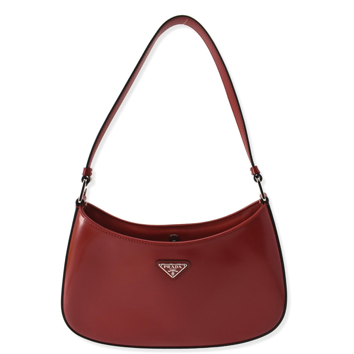 Cleo Brushed Shoulder Bag Scarlet Leather