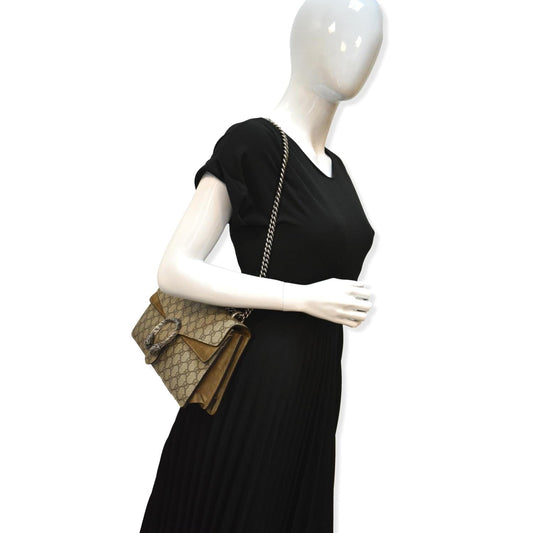 Gucci Dionysus Supreme Shoulder Bag Canvas Beige