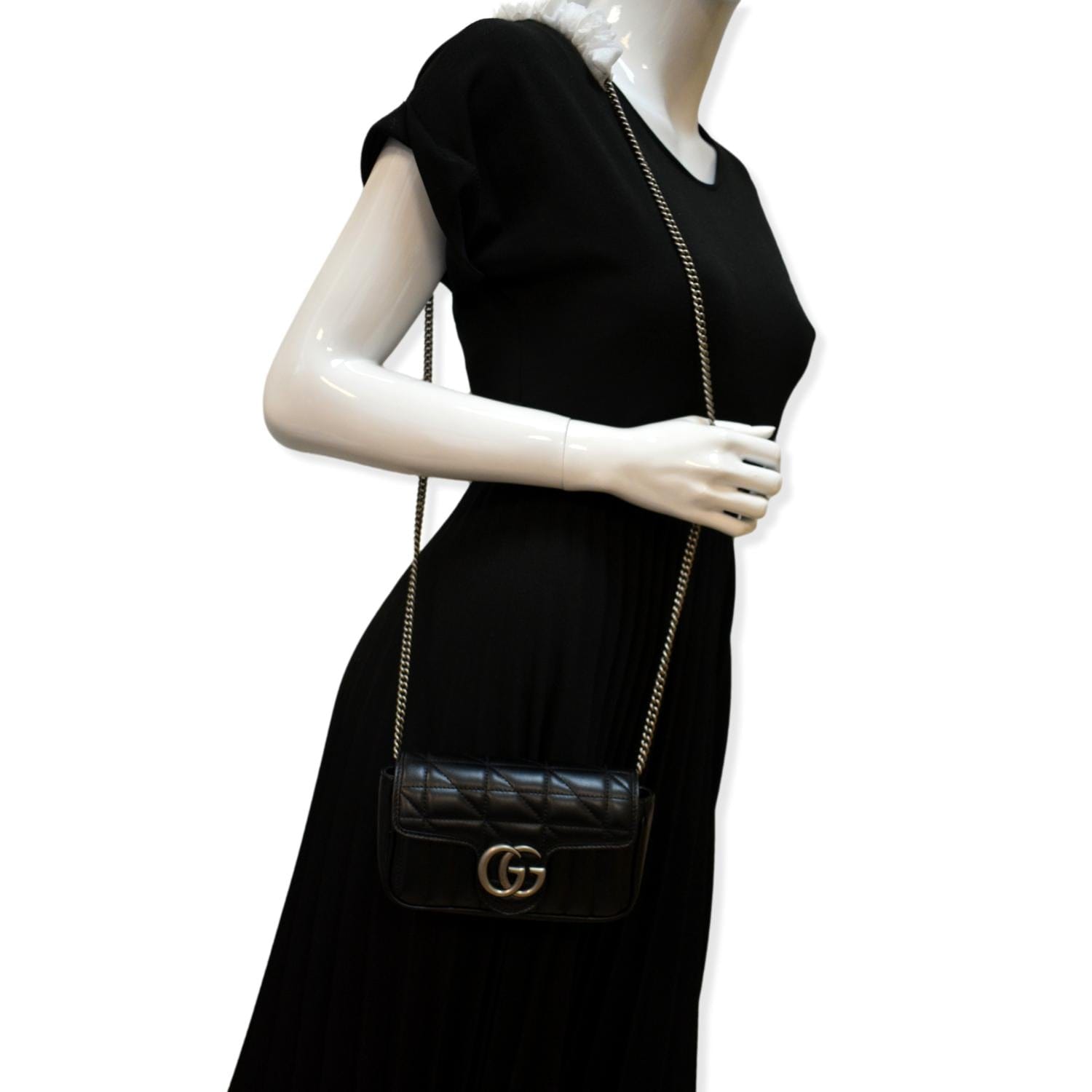 Gucci Marmont Super Crossbody Bag Leather Black