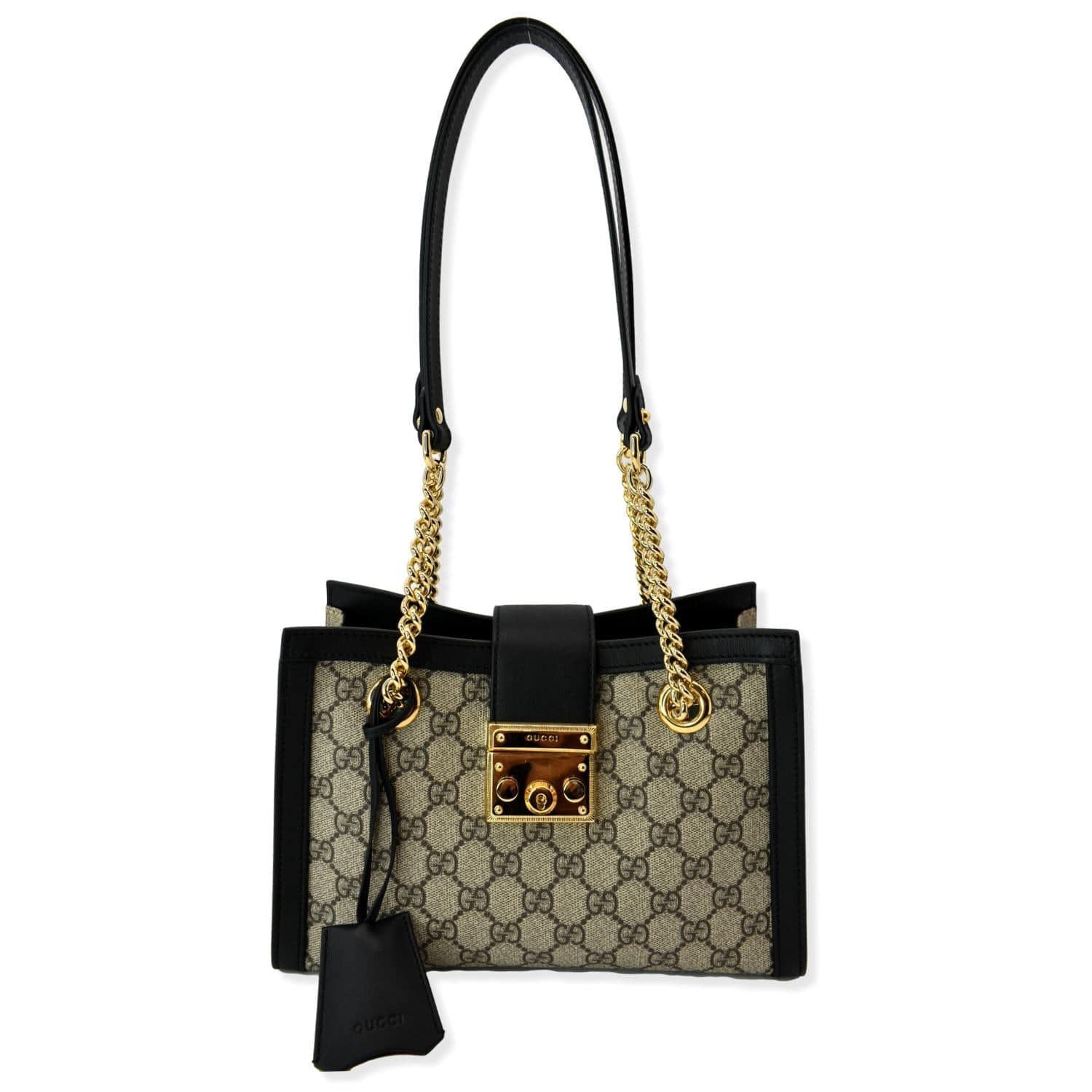 Gucci Padlock Supreme Shoulder Bag Ebony Canvas Beige