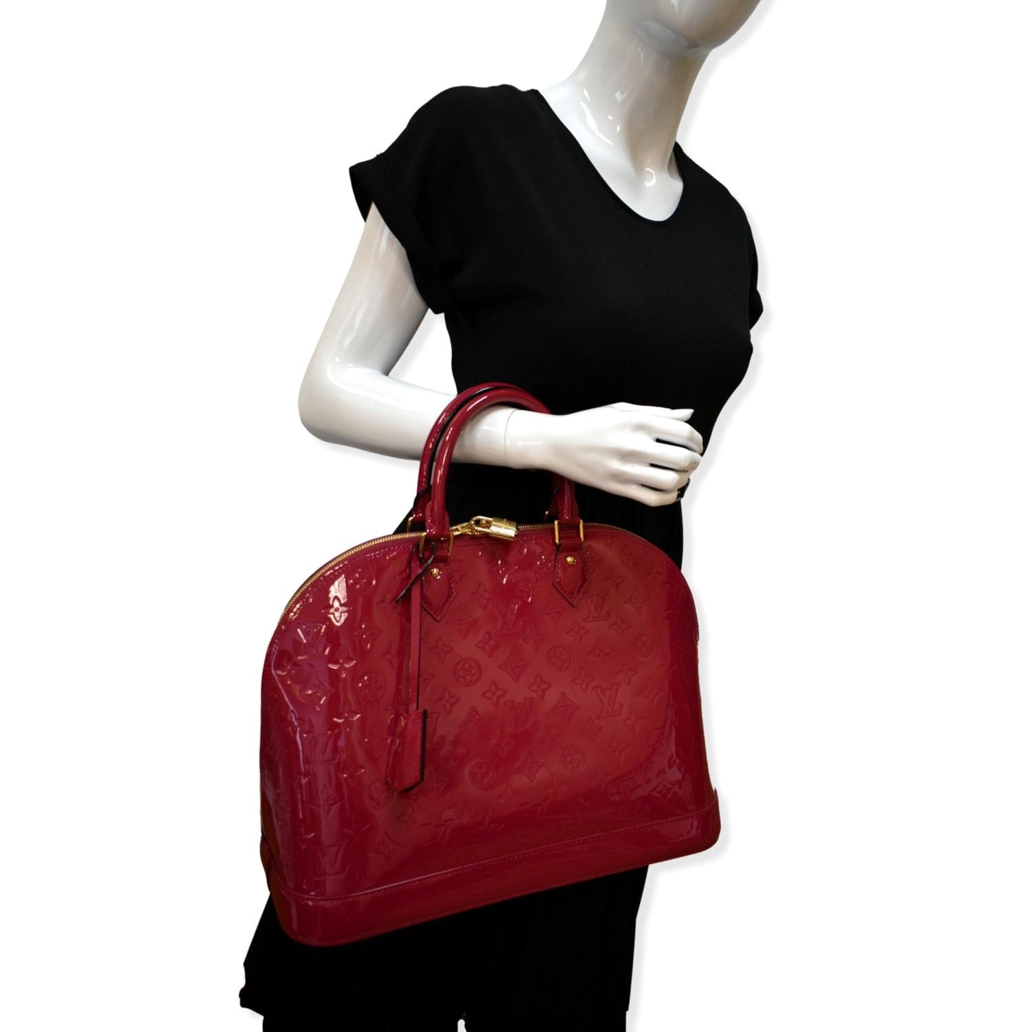 Louis Alma Gm Vernis Satchel Bag Leather Monogram Travel Bag