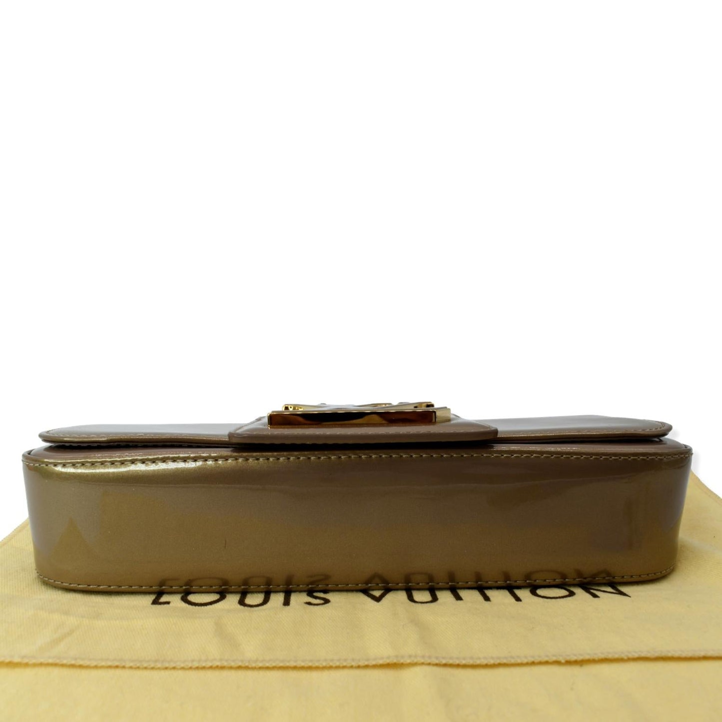 Louis Sobe Pochette Vernis Clutch Bag Bronze Leather